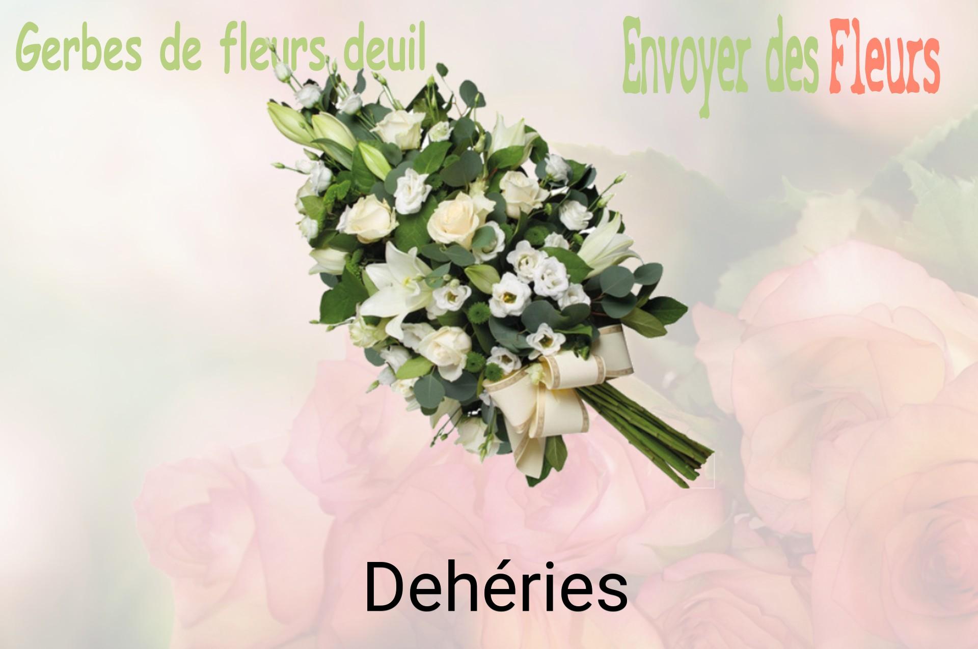 Gerbe de fleurs de deuil livrée à Dehéries
